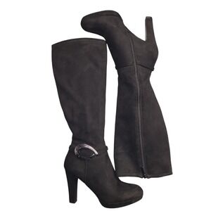 Impo Stretch Omara Knee-high Heeled Boots Womens US Size 8M Black Side Zip